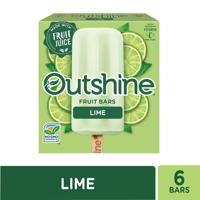 Outshine Lime Frozen Fruit Ice Pop Bars, 6 Count, 1 Pack, 14.7 oz ...