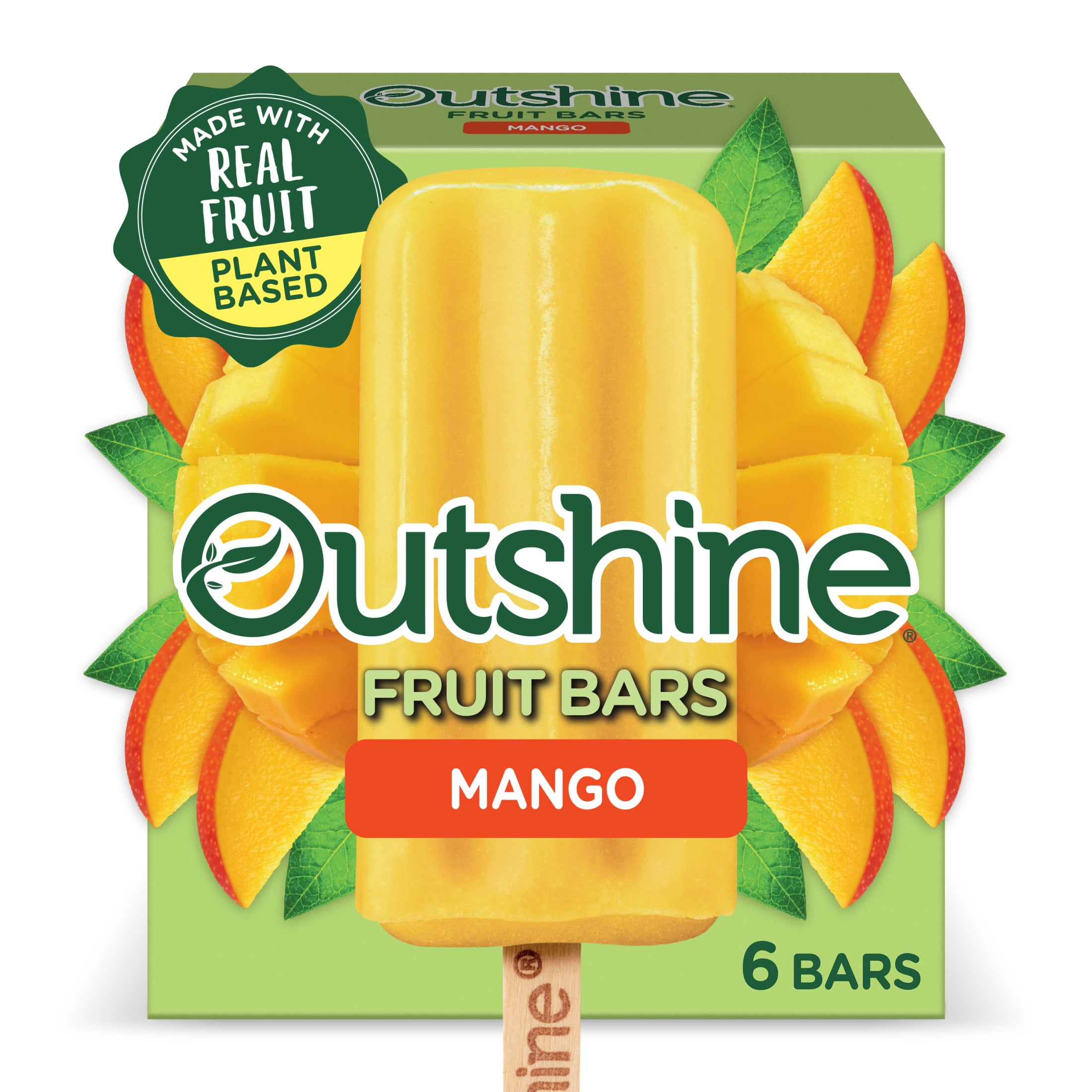 Outshine Mango Frozen Fruit Bars, Non-GMO, Gluten Free, 6 Ct