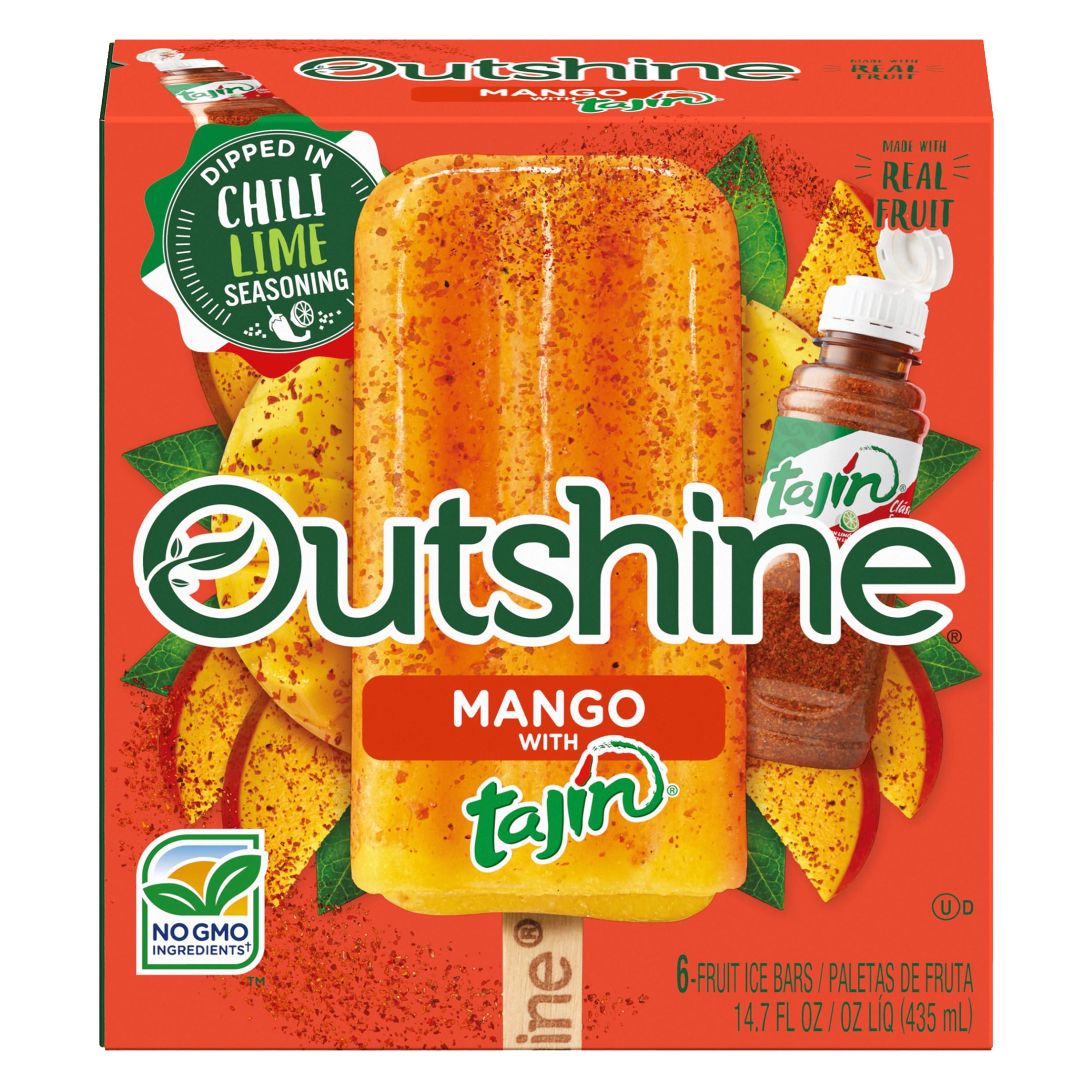 Outshine Mango Frozen Fruit Bars with Tajin,NonGMO, Gluten Free