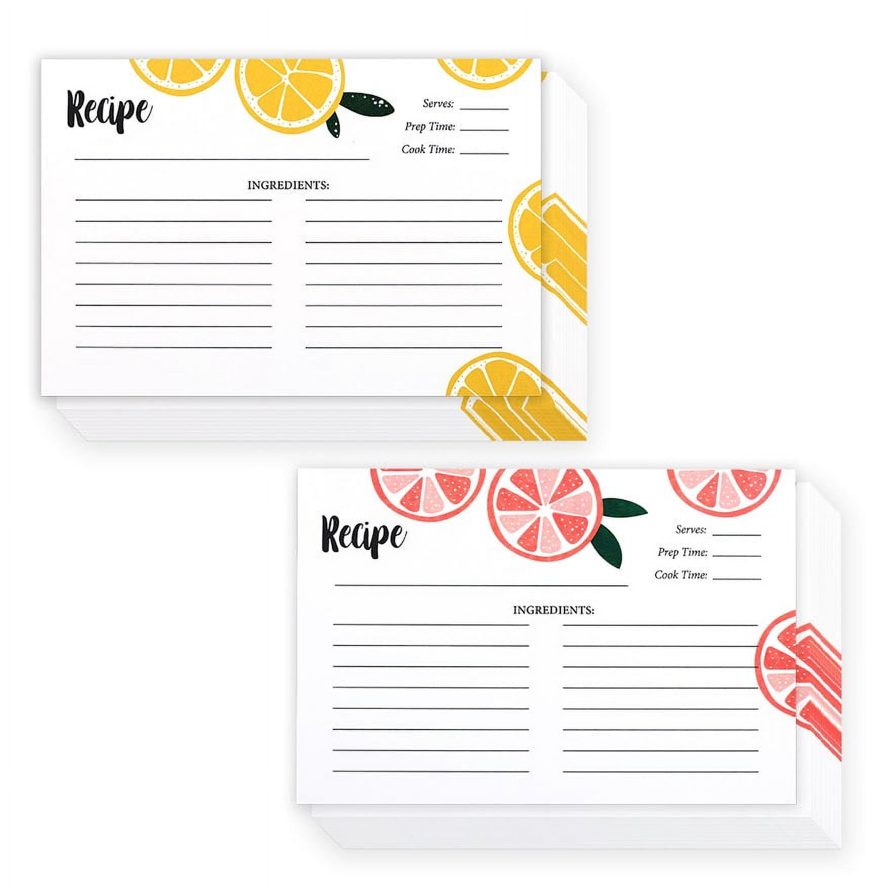 Outshine 4x6 Recipe Card Dividers With Tabs - Set Of 24 Fruit Design Cardstock Organizers
