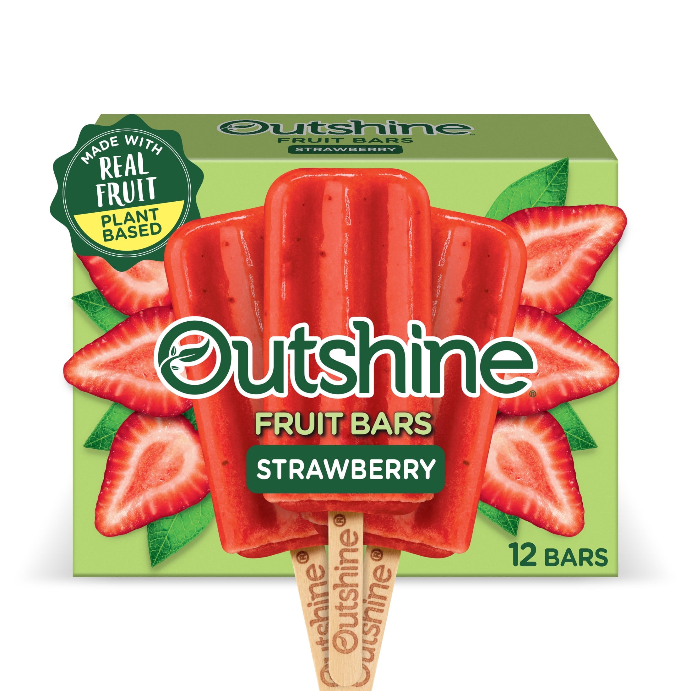 Outshine Strawberry Frozen Fruit Bars, Non-GMO, Gluten Free 12 Count