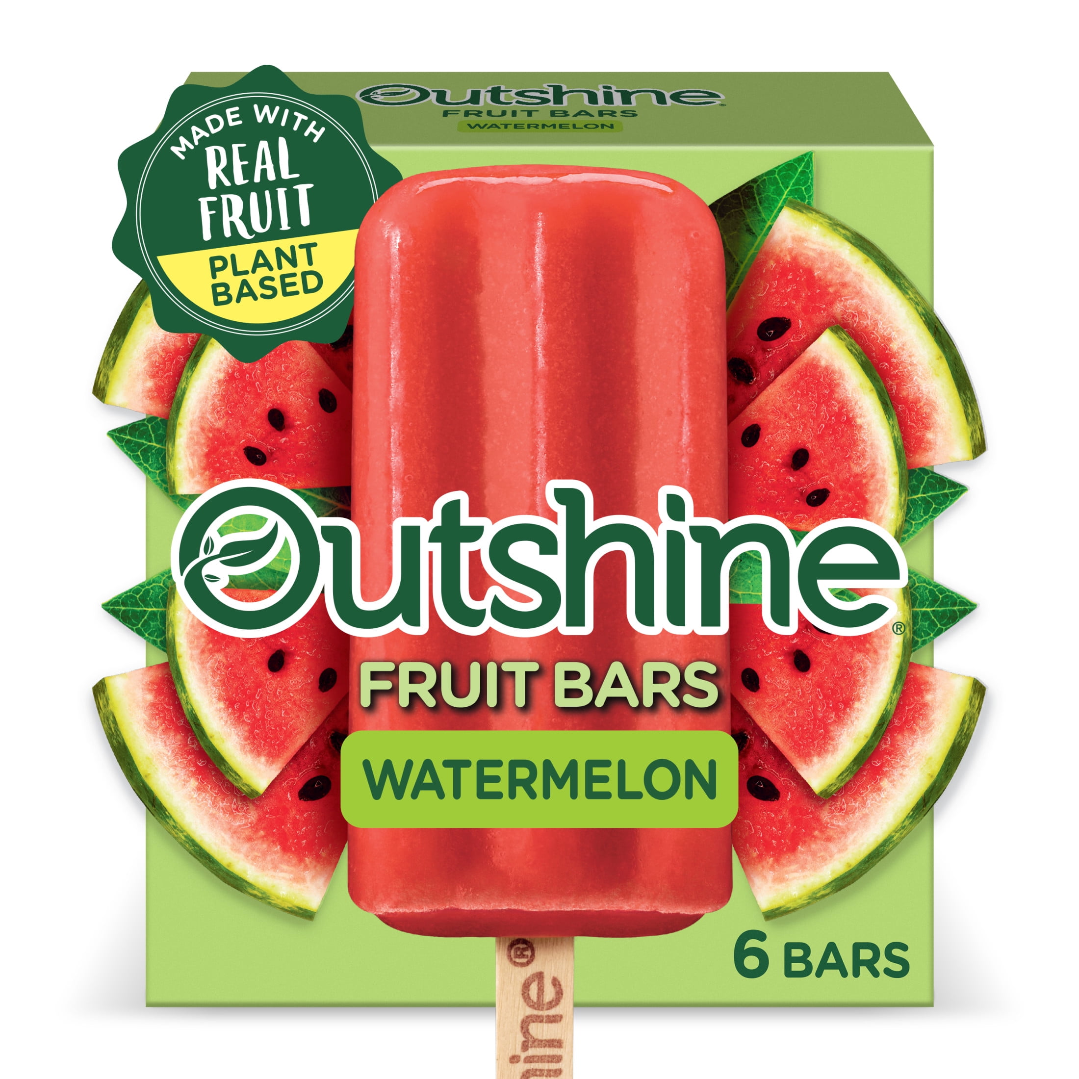 Outshine Watermelon Frozen Fruit Bars, Non-GMO, Gluten Free, 6 Ct