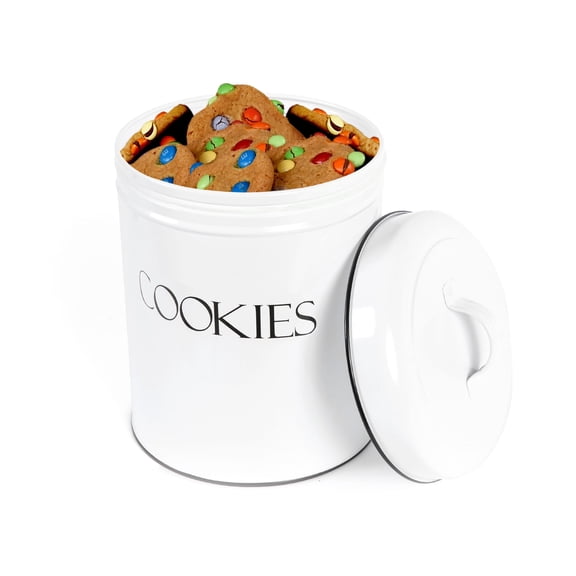 Outshine White Cookie Jar with Airtight Lids | Vintage Cookie Jars for Kitchen Counter | Decorative Farmhouse Cute Cookie Jar | Kitchen Countertop Treat Container | Best Cookie Tin for Gift Giving