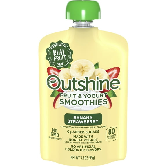 Outshine Fruit & Yogurt Smoothie Banana Strawberry, Smoothie Pouch, On The Go Snack, 1 pouch 3.5 oz