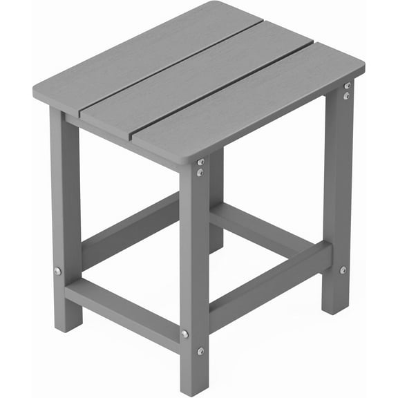 Outside Adirondack Square Side Table Weather Resistant Patio Table-Gray