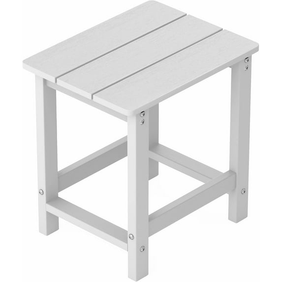 Outside Adirondack Square Side Table Weather Resistant Patio Table-White