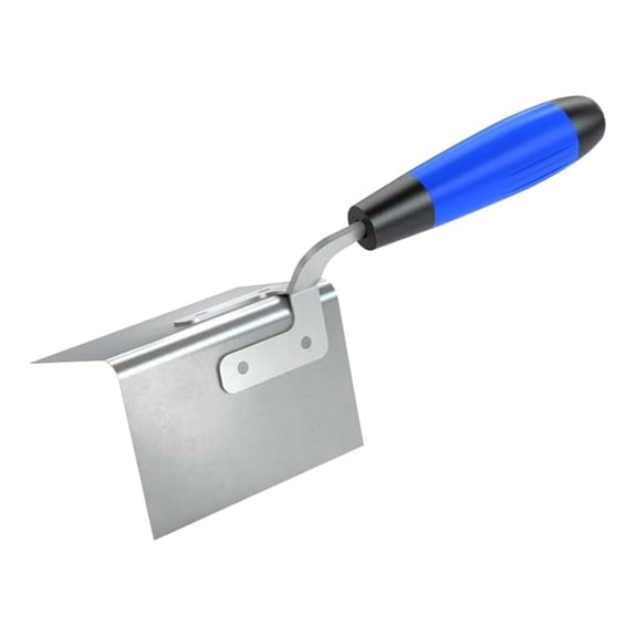 Outside Corner Bullnose Trowel 5" x 3 1/2" with 3/8" Grip Handle  Stainless Steel 90 Flex Tool for Drywall, Plaster, and Stucco Finishing