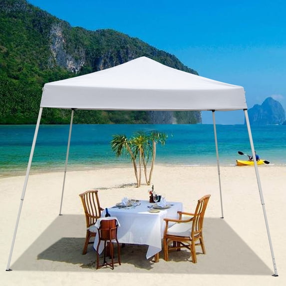 Outside Gazebo Canopy 10' x 10' Canopy Tent, Folding Canopy Tent for House Party, Waterproof Folding Portable Canopy Tent, Heavy Duty Folding Canopy Sun Shelter with 4 Adjustable Pull Strings, S10295
