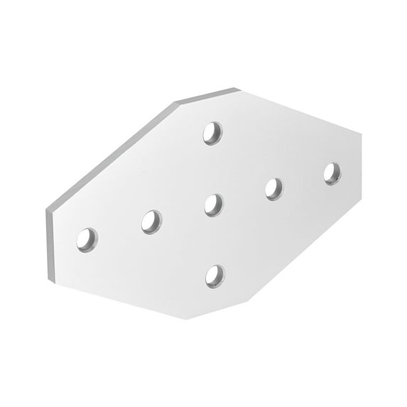 Outside Joining Plate, 100mm x 60mm x 4mm w 7-Hole Joint Bracket for 2020 Aluminum Profile (Silver)