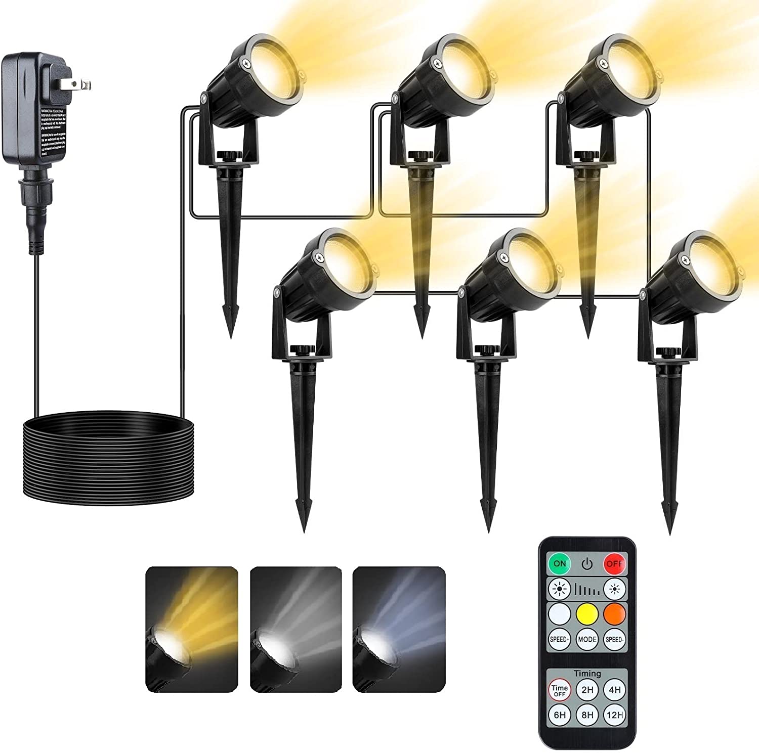 Outside LED Landscape Light,White Yard Spot Lights, IP66 Waterproof