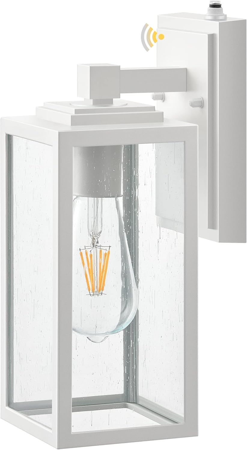 Outside Lights for House Wall Mount, White Dusk to Dawn Outdoor Lighting Fixtures, Waterproof