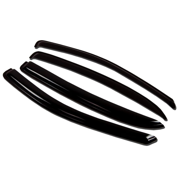 Outside Mount Car Window Rain Guards Compatible with Chevy Silverado EXT Cab 2017-2018 | Tape-On | Rain Shields Window Visor Window Deflectors | Dark Smoke, 4 Pcs Set, WV-621B