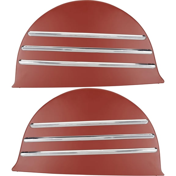 Outside Mount Fender Skirt w/Stainless Steel Strips, 1941-48 Chevy