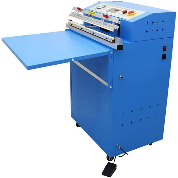 Outside Pumping Vacuum Sealer Commercial Packaging Machine Sealing Bar 23.6" Length Blue