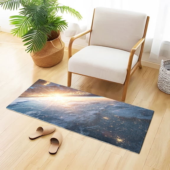 Outside the Earth Shining Sky Plush Carpet Non Slip Runner Rug Absorbent Bath Mat 39" x 20"