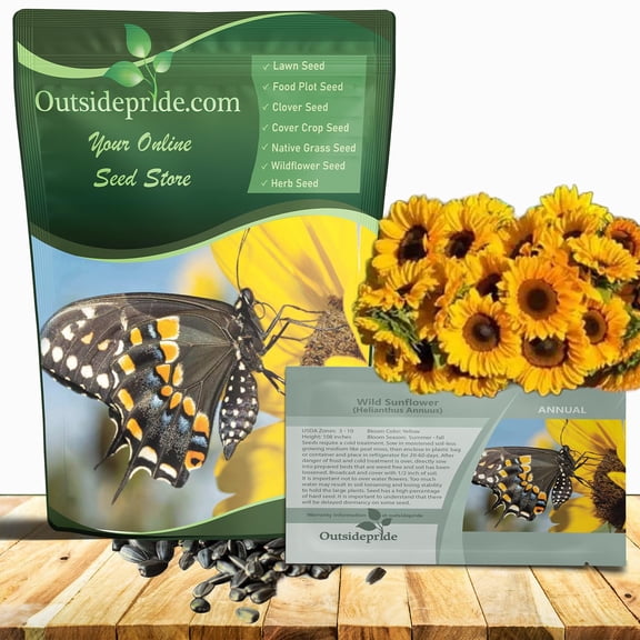Outsidepride Wild Sunflower Seeds for Planting - 1 lb. Annual, Easy to Grow Flower Seeds w/Vibrant, Abundant Blooms for Cut Flower Arrangements & Pollinator & Vegetable Gardens