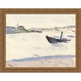 thumbnail image 1 of Outskirts of Paris 36x28 Large Gold Ornate Wood Framed Canvas Art by Albert Marquet, 1 of 2