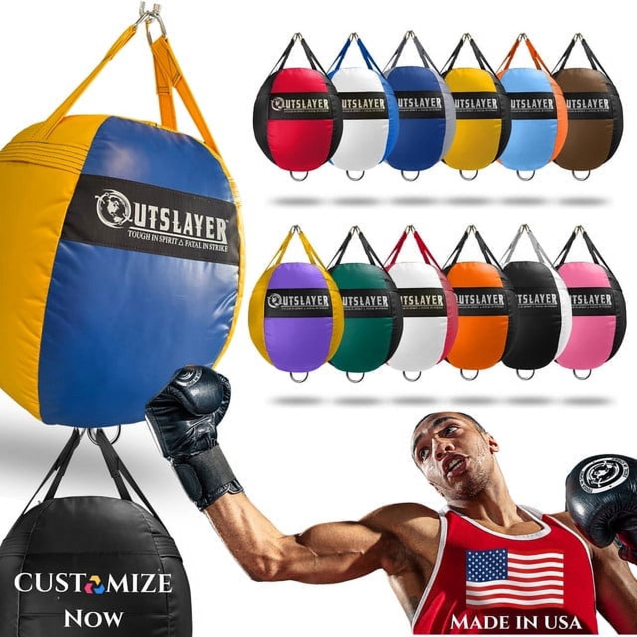 Outslayer 70lb Wrecking Ball Heavy Bag for Boxing, MMA, Muay Thai