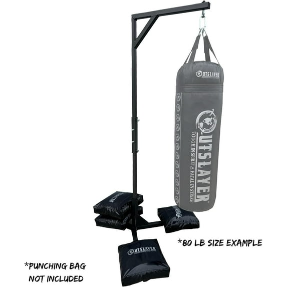Outslayer Heavy Duty Punching Bag Stand - 7.8ft Heavy Bags up to 350lbs - Made in USA - Unfilled Sandbags - Easy Assembly