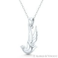thumbnail image 1 of Outspread-Wing Dove Bird Animal Charm Pendant in .925 Sterling Silver, 1 of 1