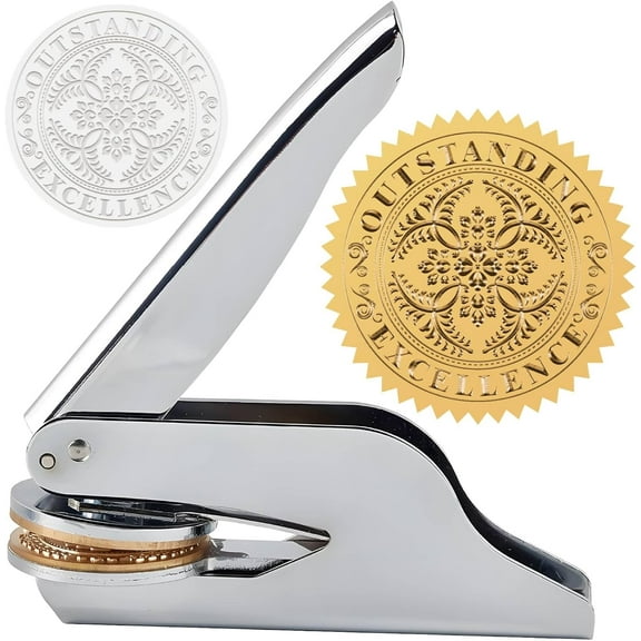 Outstanding Embosser Stamp Library Custom 1.6in Non Stainless Steel Seal Hand for Official Graduation Gift Envelopes Paper Held Embossing Sealing Stamp Book Lovers Teacher Ex Libris Notary