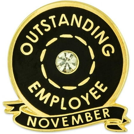 Outstanding Employee of the Month November w/ Rhinestone Lapel Pin