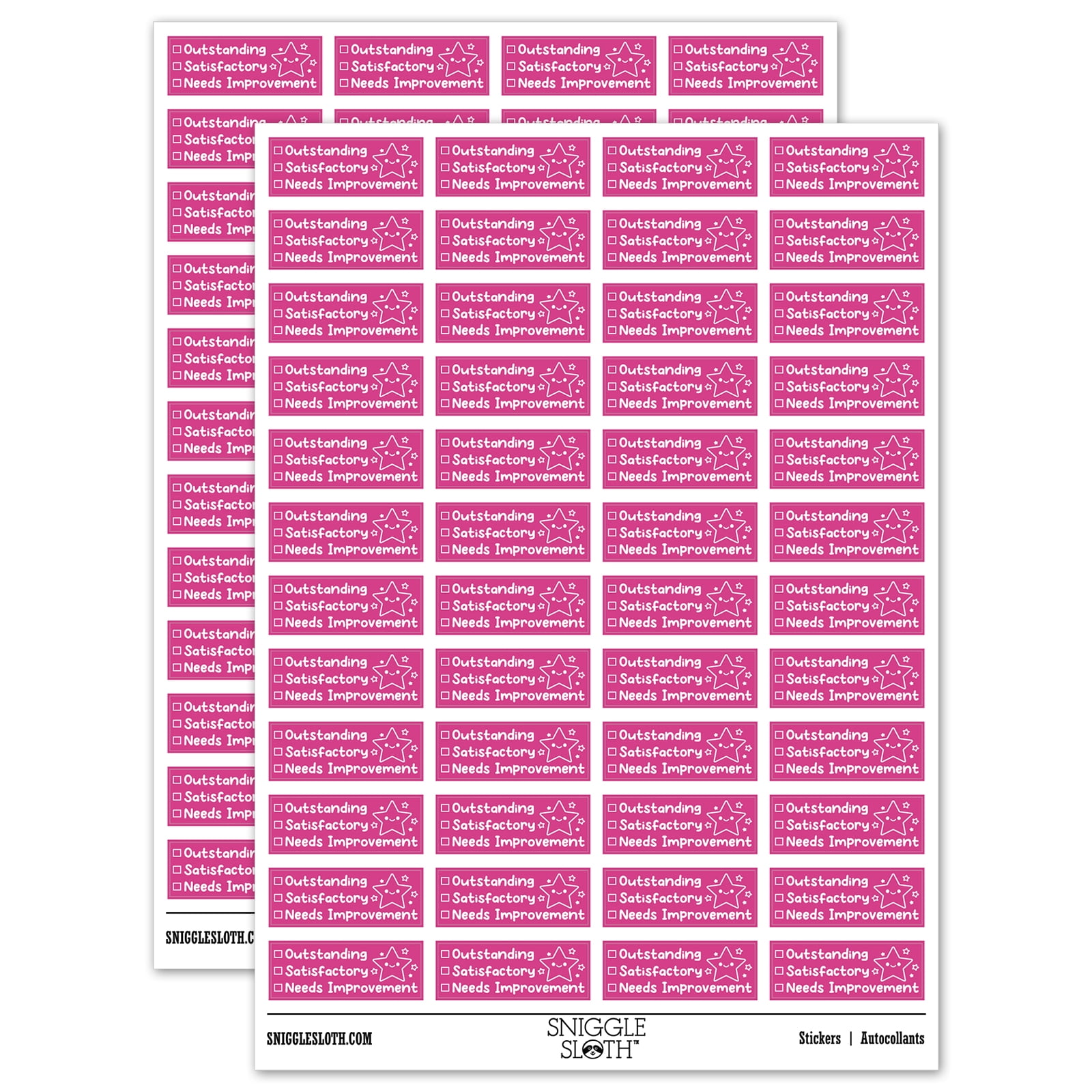 Putstanding Sticker Outstanding Satisfactory Needs Improvement Teacher Student School ...