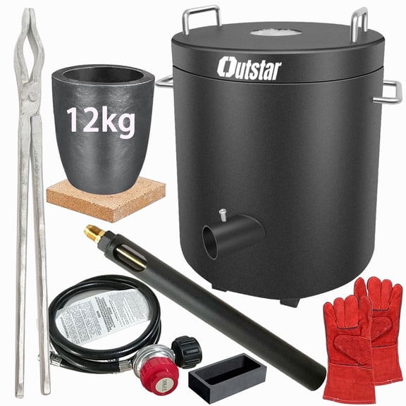 Outstar 12KG Propane Melting Furnace Kit,Smelter Foundry Kiln Smelting Gold Silver Copper Aluminum Metal Recycle for Jewelry Making and Metal Casting