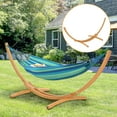thumbnail image 1 of Outsunny 10.6' Wooden Hammock Stand Universal Garden Picnic Camp Accessories, 264lbs, Natural, 1 of 10