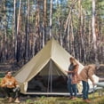 thumbnail image 1 of Outsunny 10-Person Waterproof Camping Tent Yurt with Unique Style, Spacious Interior, & Breathable Waterproof Design, 16' x 16' x 10', 1 of 11