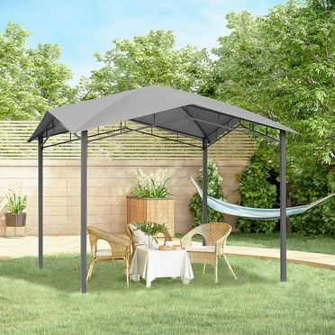 Outsunny 10' x 10' Grill Gazebo Canopy, Geodesic Look, Steel Frame, Gray