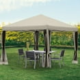 thumbnail image 1 of Outsunny 10' x 10' Heavy Duty Pop Up Canopy with Removable Mesh Sidewall Netting, Easy Setup Design, Outdoor Party Event with Storage Bag, Beige, 1 of 9