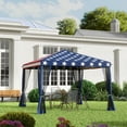 thumbnail image 1 of Outsunny 10' x 10' Heavy Duty Pop Up Canopy with Removable Mesh Sidewall Netting, Outdoor Party Event with Storage Bag, American Flag, 1 of 9