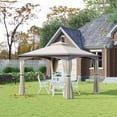 thumbnail image 1 of Outsunny 10' x 10' Outdoor Gazebo with Netting and Curtains, Patio Gazebo Canopy with 2-Tier Soft Top Roof and Steel Frame for Lawn, Garden, Backyard and Deck, 1 of 9