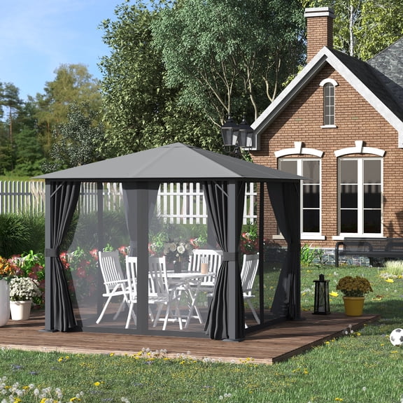 Outsunny 10' x 10' Screened Gazebo, Water-Resistant