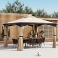 thumbnail image 1 of Outsunny 10' x 12' Outdoor Gazebo with Netting and Curtains, Patio Gazebo Canopy with 2-Tier Soft Top Roof and Steel Frame for Lawn, Garden, Backyard and Deck, 1 of 10