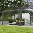 thumbnail image 1 of Outsunny 10' x 12' Outdoor Wood Pergola, Climbing Vine Gazebo, Gray, 1 of 10