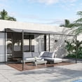 thumbnail image 1 of Outsunny 10' x 13' Outdoor Pergola Gazebo, Canopy w/ Drain Holes, Gray, 1 of 10