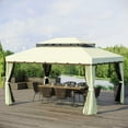 thumbnail image 1 of Outsunny 10' x 13' Patio Gazebo, Outdoor Gazebo Canopy Shelter with Netting and Curtains, Aluminum Frame for Garden, Lawn, Backyard and Deck, Cream White, 1 of 9