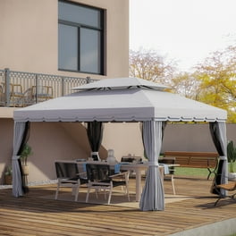 Better Homes Gardens Sullivan Ridge 8 x 8 Steel Hard Top Gazebo with Netting Black Walmart