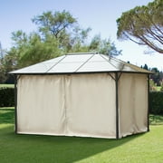 Outsunny 9.84' x 13.1' Gazebo Sidewall Set with Hooks/C-Rings, Beige