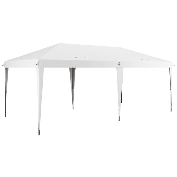 Outsunny 10' x 19.2' Pop Up Canopy Tent, Heavy Duty Tent for Parties, Outdoor Instant Gazebo Sun Shade Shelter with Carry Bag for Catering, Events, Wedding, Backyard BBQ, White