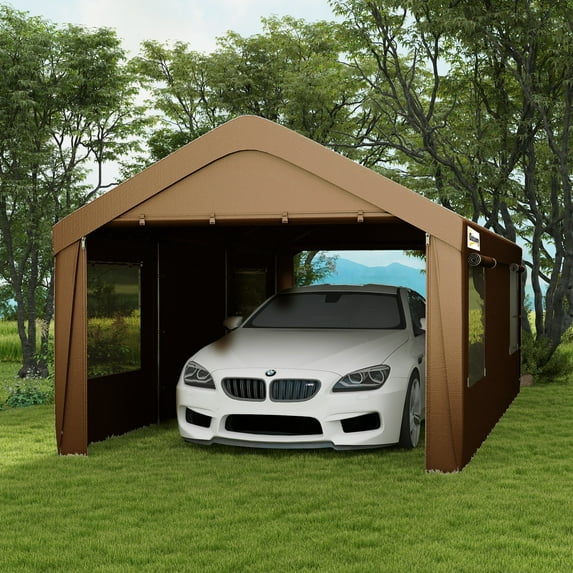 Outsunny 235.00 x 119.00 x 108.25 inches Tan Carport