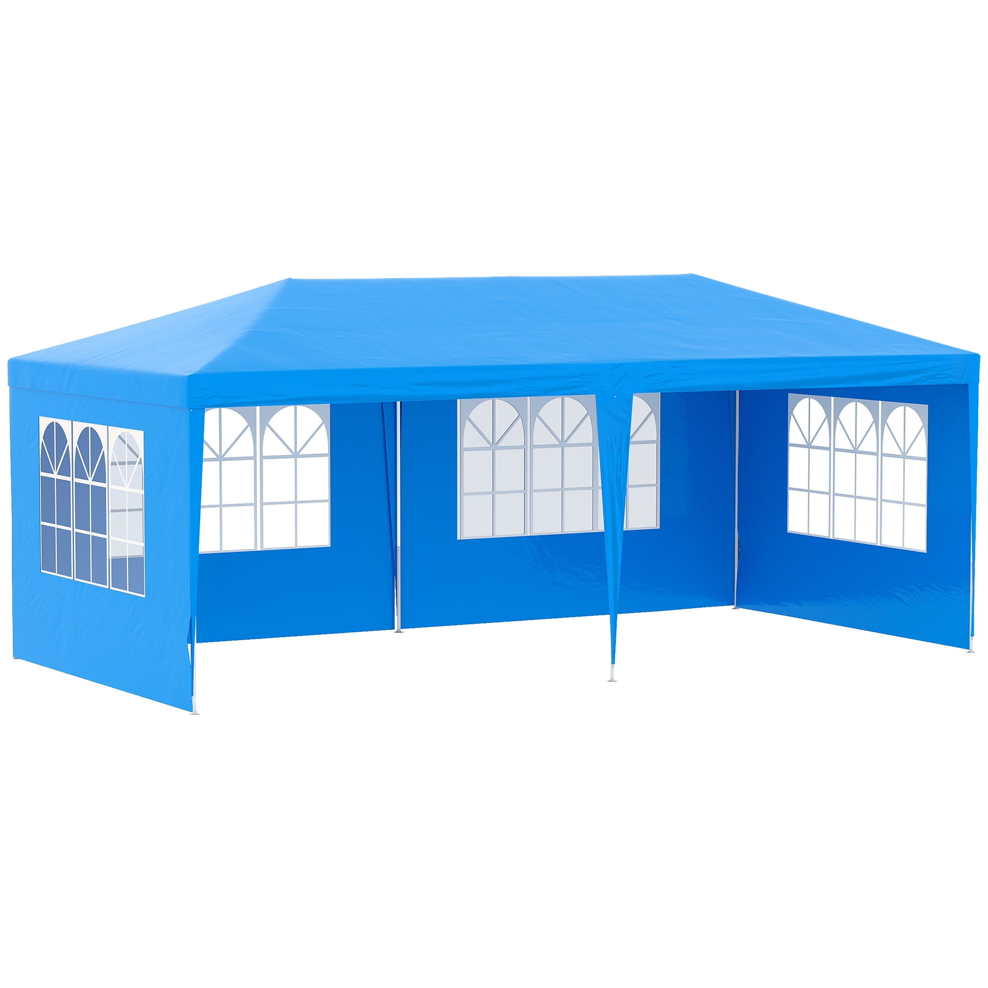 Outsunny 10' x 20' Large Party Tent, Event Shelter Gazebo Canopy with  Removable Side Walls for Weddings, Picnic, Blue