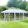 thumbnail image 1 of Outsunny 10' x 20' Pop Up Party Tent Gazebo Canopy w/ Oxford Roof, Cream White, 1 of 9