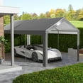 thumbnail image 1 of Outsunny 10 x 20ft Carport Canopy Replacement, UV Resistant, Dark Gray, 1 of 9