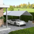 thumbnail image 1 of Outsunny Replacement Canopy 116.50 x 230.75 x 0.01 inches White Carport, 1 of 9