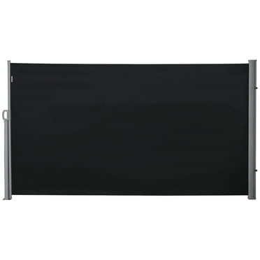 Outsunny 10' x 7' Retractable Privacy Screen Side Awning, Black