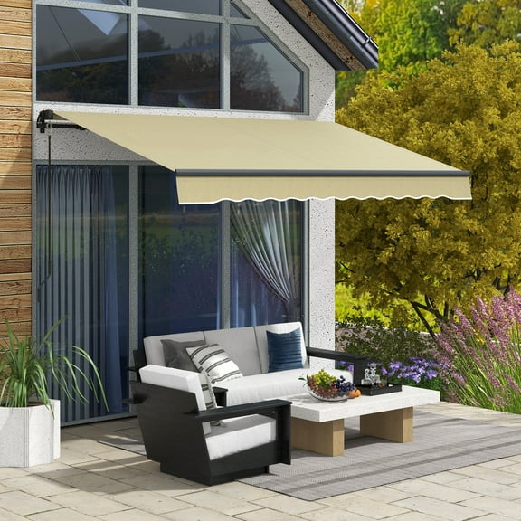 Outsunny 10' x 8' Beige Retractable Patio Awning