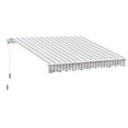 thumbnail image 1 of Outsunny 10' x 8' Retractable Awning, Patio Awnings, Sunshade Shelter w/ Manual Crank Handle, UV & Water-Resistant Fabric and Aluminum Frame for Deck, Balcony, Yard, Beige Stripes, 1 of 6